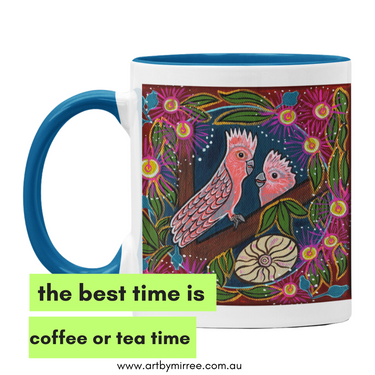Pink Galah with baby MUG